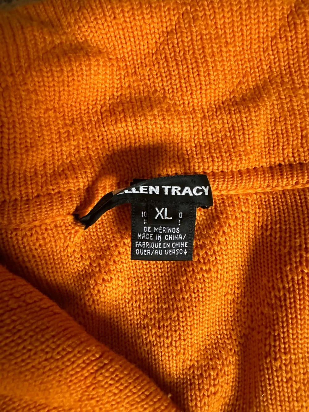 Ellen Tracy Bright Orange Knit Sweater - Picture 2 of 6